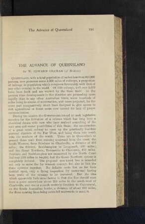 The Advance of Queensland
