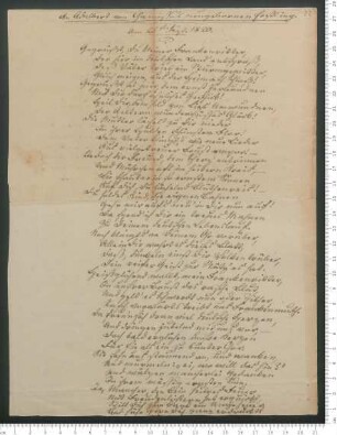 Briefgedicht "An Adelbert von Chamisso's neugebornen Erstling."