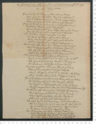 Briefgedicht "An Adelbert von Chamisso's neugebornen Erstling."