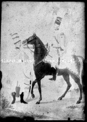 Darstellung von zwei Soldaten des preußischen Husaren-Regiments H 4, 1806