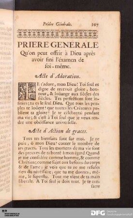 Priere Generale Qu'on peut offrir à Dieu après avoir fini l'éxamen de soi-même.