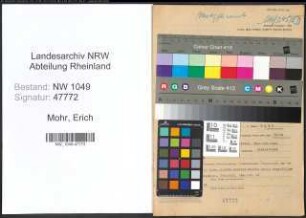 Entnazifizierung Erich Mohr , geb. 08.06.1897 (Lehrer)