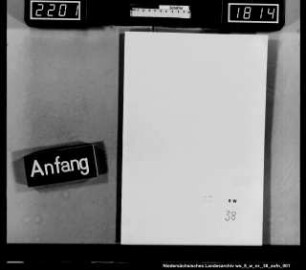 Schriftwechsel mit dem Prokurator des Tribunals 1. Instanz zu Goslar Enthält: Verschiedenes