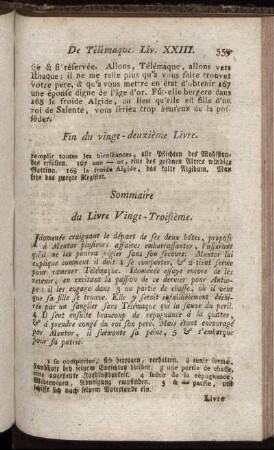 Sommaire du Livre Vingt-Troisième. - Livre Vingt-Quatrième.