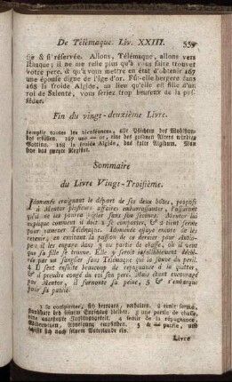 Sommaire du Livre Vingt-Troisième. - Livre Vingt-Quatrième.