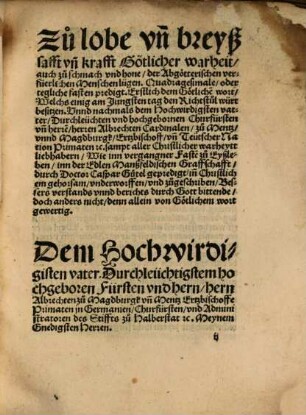 Jhesus : Quadragesimal oder etliche faste[n]predig, auß den Episteln vn[d] Euangelien ...