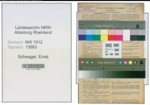 Entnazifizierung Ernst Schwager , geb. 15.01.1911 (Baecker)