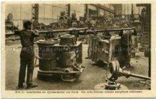 Produktion eines Lokomotiven-Dampfzylinders bei Hanomag
