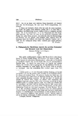Pädagogische Streifzüge durch die schöne Literatur der Neuzeit und der Gegenwart : (Schluß)