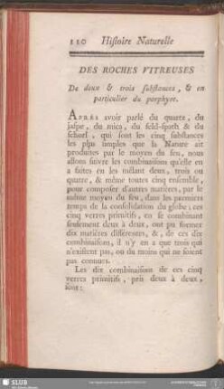 Des Roches Vitreuses De deux & trois substances, & en particulier du porphyre