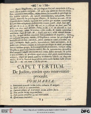Caput tertium: De Judice, coràm quo interventio procedit
