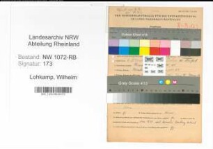 Entnazifizierung Wilhelm Lohkamp , geb. 06.12.1898 (Angestellter)