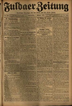 Ausgabe vom Donnerstag, den 05. Oktober 1922.