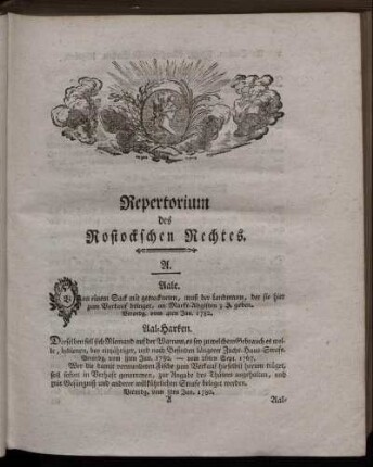 Repertorium des Rostockschen Rechtes.