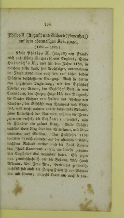 Philipp II. (August) und Richard (Loewenherz) auf dem abermaligen Kreuzzuge