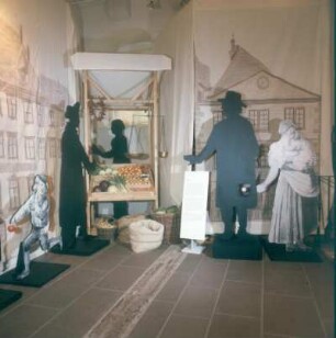 Lohr a. Main. Spessartmuseum im Schloß zu Lohr. Nachgestellte Marktszene