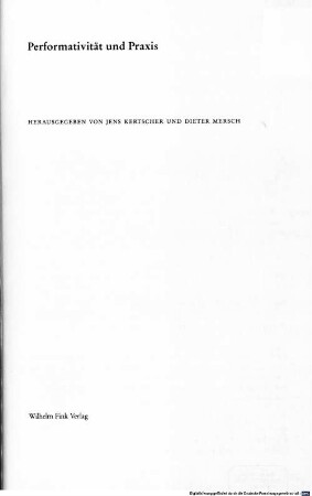 Performativität und Praxis
