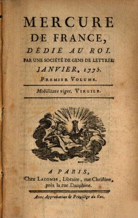 Mercure de France. 1775, 1, Vol. 1