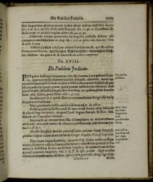 Tit. XVIII. De Publicis Judiciis.