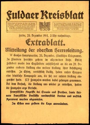 Ausgabe vom Freitag, den 25. Dezember 1914.