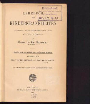 Lehrbuch der Kinderkrankheiten