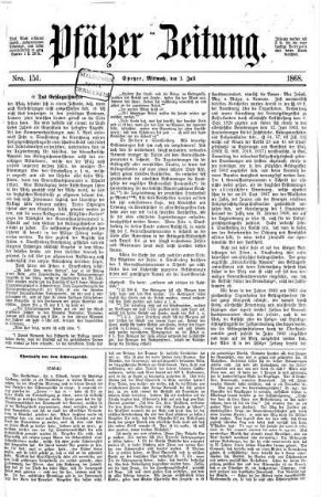 Pfälzer Zeitung. 1868, 7 - 12