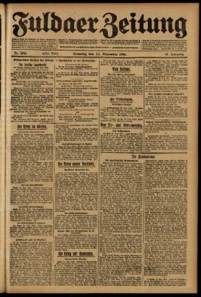 Erste Ausgabe vom Samstag, den 23. Dezember 1916.