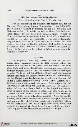 III: Die Bestimmung des Schlachtfeldes. (Hierzu Schlachtenatlas Blatt 3, Kärtchen 5)