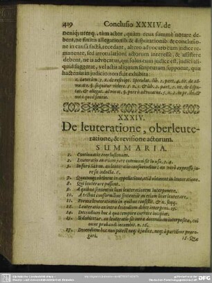 XXXIV. De leuteratione, oberleuteratione, & revisione actorum