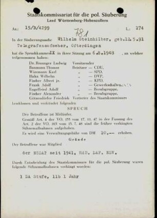 Steinhilber, Wilhlem