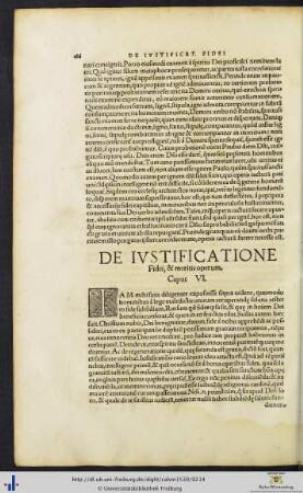 De iustificatione fidei, & meritis operum