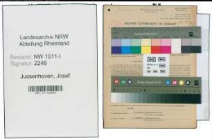 Entnazifizierung Josef Jussenhoven , geb. 04.10.1902 (Maurer)