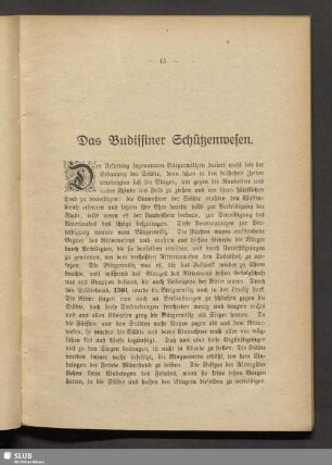 Das Budissiner Schützenwesen