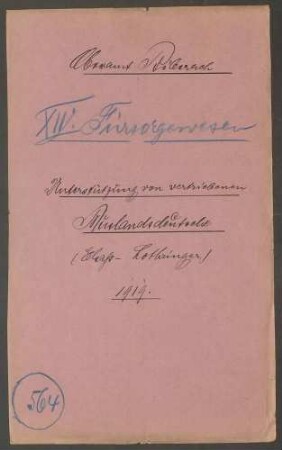 Unterstützung von vertriebenen Auslandsdeutschen (Elsaß-Lothringer)