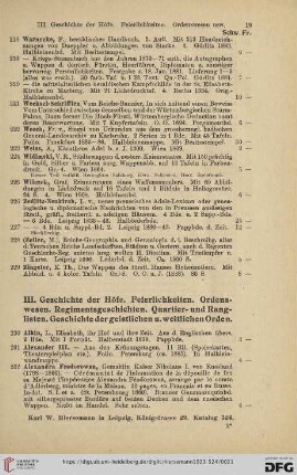 III. Geschichte der Höfe. Feierlichkeiten. Ordenswesen. Regimentsgeschichten [...] (Nr. 230 - 350)