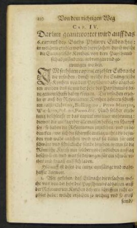 Cap. IV. Darinn geantwortet wird auff das 6. capitul ...