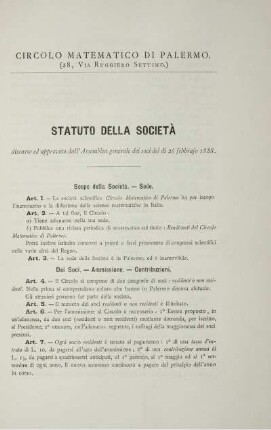 Statuto della società.
