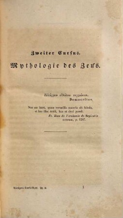 Ideen zur Kunst-Mythologie, 2. Zweiter, dritter und vierter Cursus, Jupiter, Juno und Neptunus, Amor und Psyche