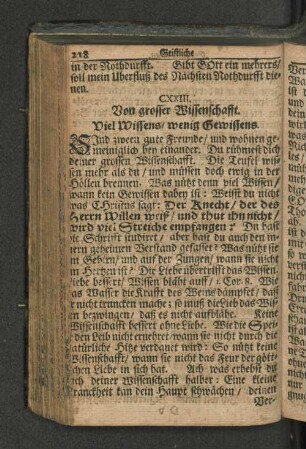 CXXIII. Von grosser Wissenschafft. Viel Wissens/ wenig Gewissens.
