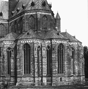 Bad Doberan, Ev. Münster, Klosterkirche, Zisterzienserkirche, Ansicht der Chorpartie von außen