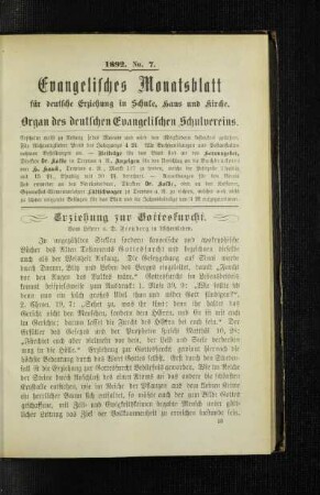 Erziehung zur Gottesfurcht