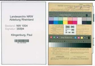 Entnazifizierung Paul Klingenburg , geb. 19.10.1907 (Kaufmann)