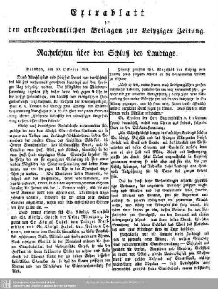 Nachrichten über den Schluß des Landtags