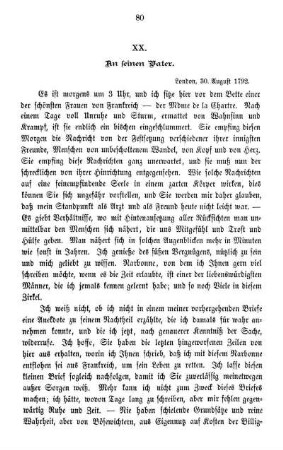 XX. An seinen Vater.