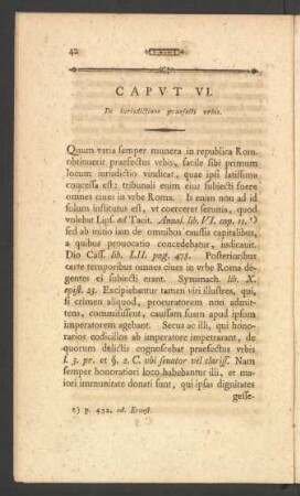 Caput VI. De iurisdictione praefecti urbis