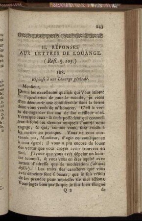 II. Réponses Aux Lettres De Louange.