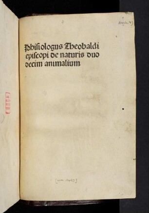 Physiologus de naturis XII animalium