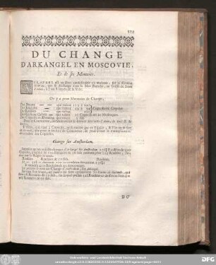 Du Change D'Argkangel En Moscovie, Et de ses Monnoies.