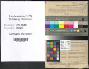 Entnazifizierung Hermann Mentgen , geb. 24.01.1899 (Angestellter)