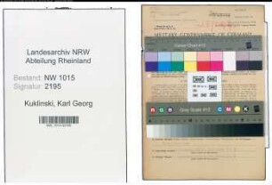 Entnazifizierung Karl Georg Kuklinski , geb. 18.09.1910 (Technischer Einkaeufer)